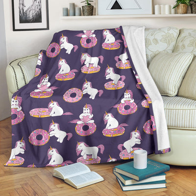 Donut Unicorn Pattern Print Design DN011 Fleece Blanket