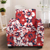 Red Hibiscus Pattern Print Design HB01 Armchair Slipcover