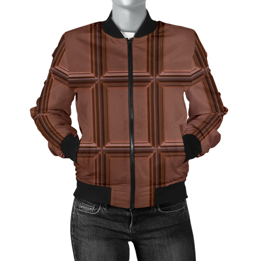 Chocolate Pattern Print Design 03 Women's Bomber Jacket