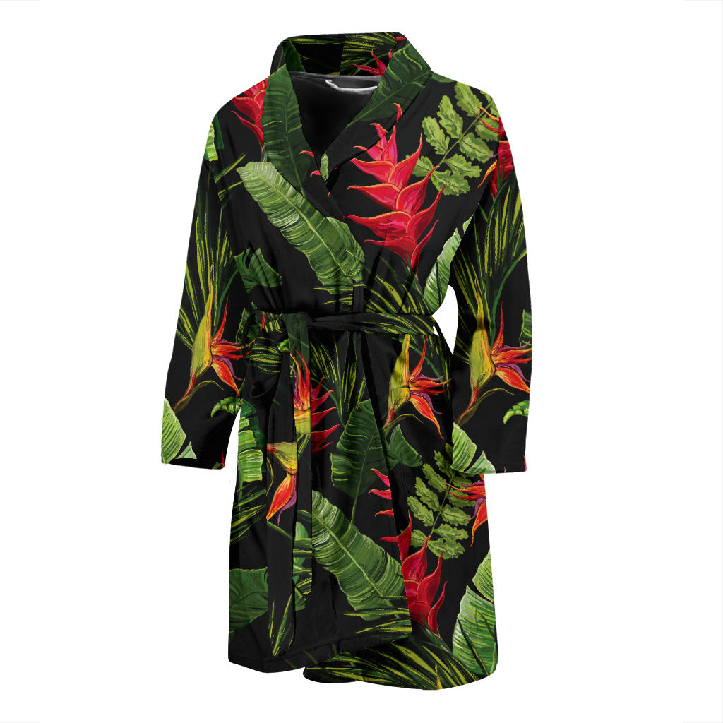 Bird Of Paradise Pattern Print Design BOP010 Men Bathrobe