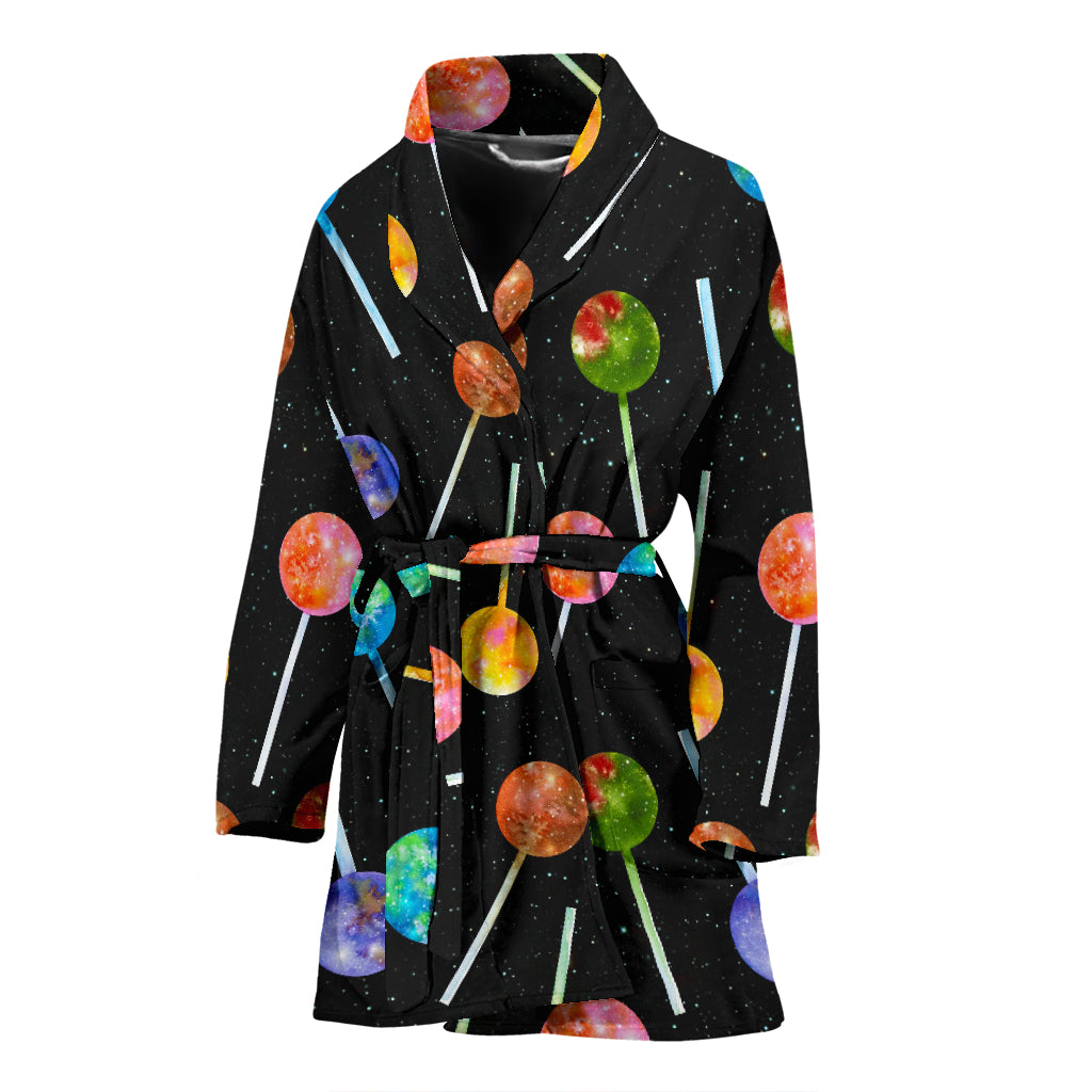 Lollipop Pattern Print Design LL04 Women Bathrobe