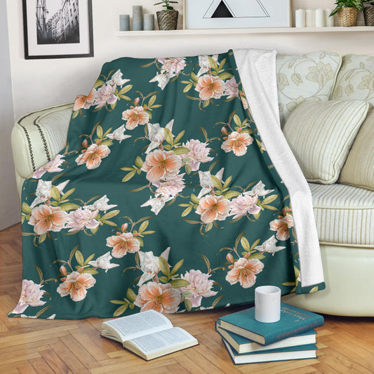 Iris Pattern Print Design IR01 Fleece Blanket