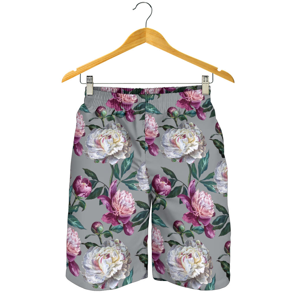 Peony Pattern Print Design PE01 Mens Shorts