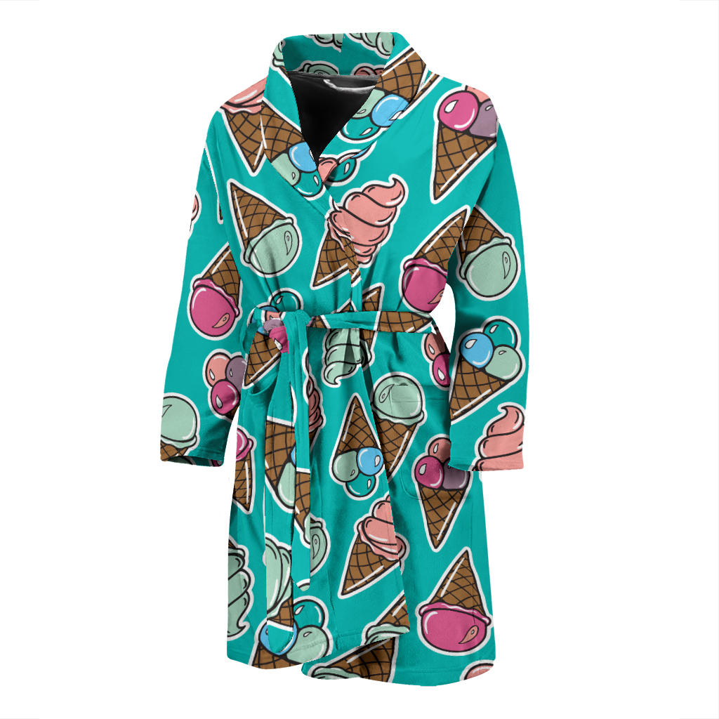 Ice Cream Pattern Print Design IC01 Men Bathrobe