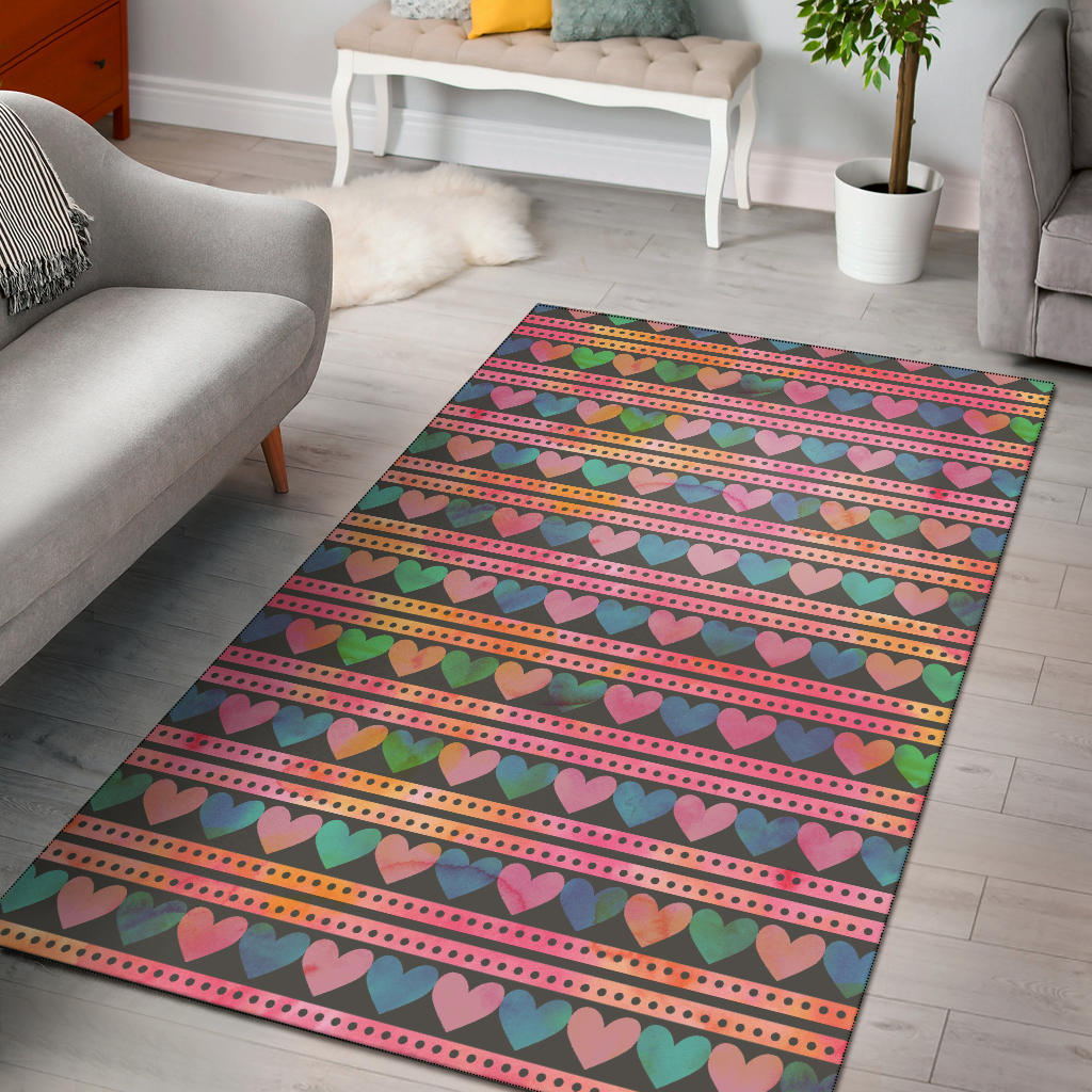 Heart Pattern Print Design HE010 Area Rugs