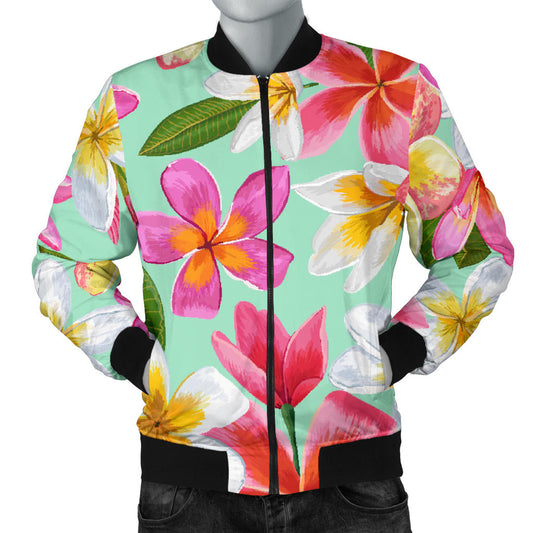 Plumeria Pattern Print Design PM014 Men Bomber Jacket
