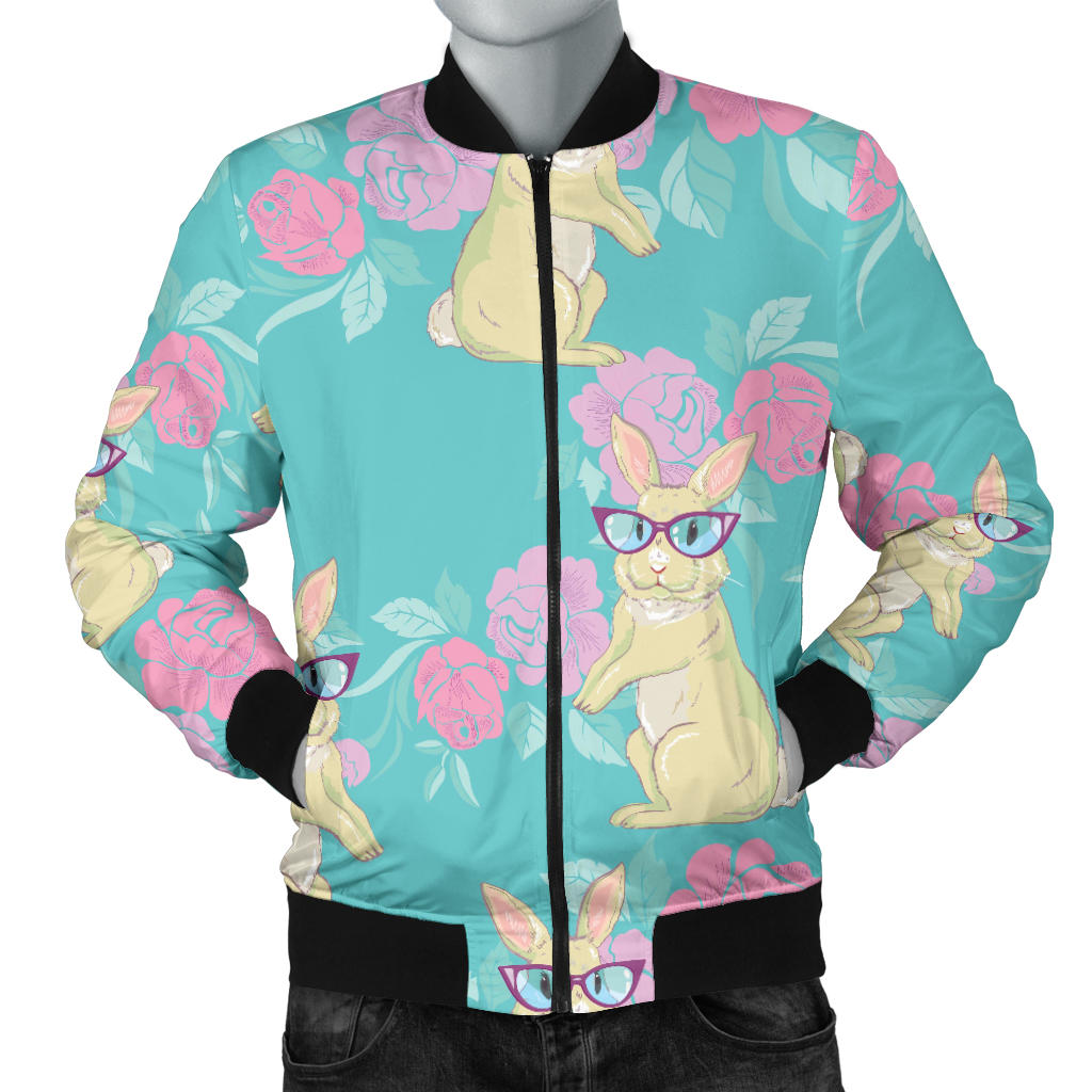 Rabbit Pattern Print Design RB05 Men Bomber Jacket