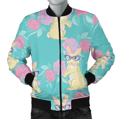 Rabbit Pattern Print Design RB05 Men Bomber Jacket