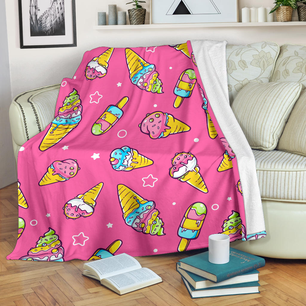 Ice Cream Pattern Print Design IC04 Fleece Blanket