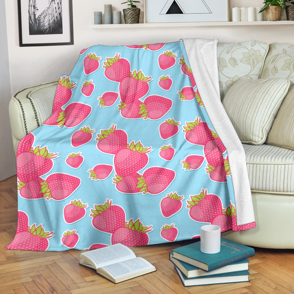 Strawberry Pattern Print Design SB04 Fleece Blanket