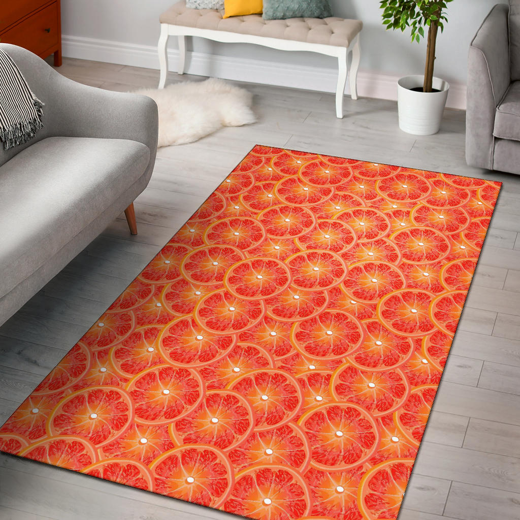 Grapefruit Pattern Print Design GF06 Area Rugs