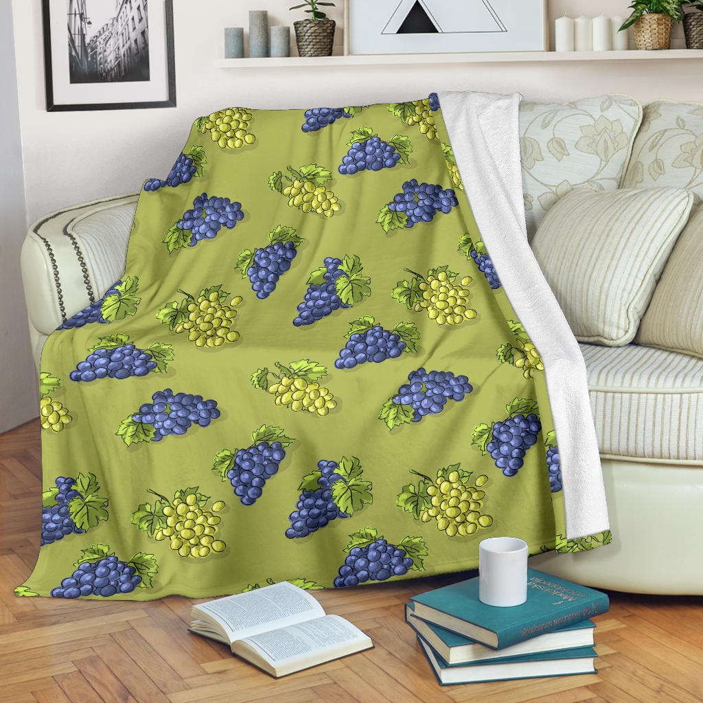 Grape Pattern Print Design GP08 Fleece Blanket