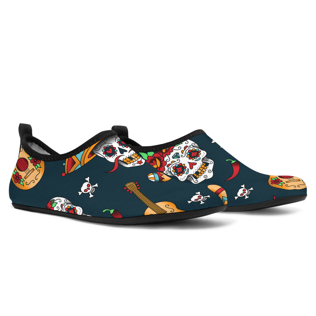 sugar skull Mexican Aqua Water Shoes