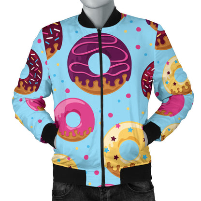 Donut Pattern Print Design DN07 Men Bomber Jacket