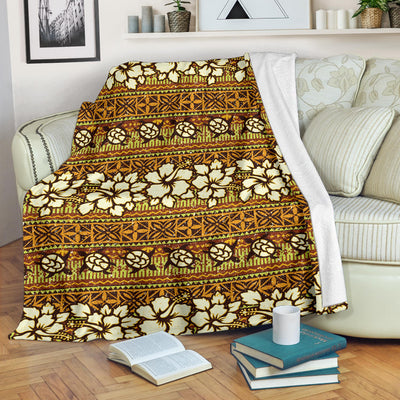 Hawaiian Themed Pattern Print Design H015 Fleece Blanket