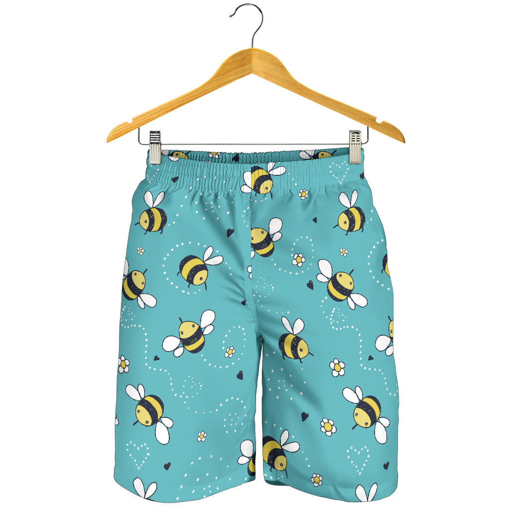 Bee Pattern Print Design BEE02 Mens Shorts