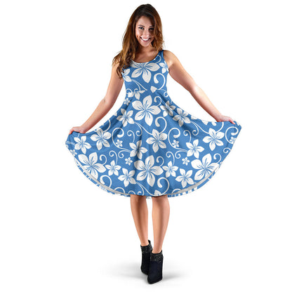Hibiscus Pattern Print Design HB09 Midi Dress