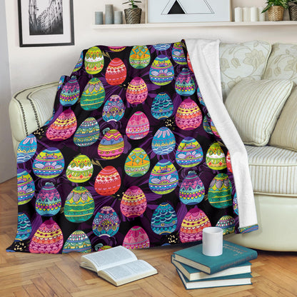 Easter Eggs Pattern Print Design RB08 Fleece Blanket