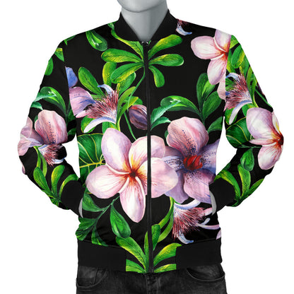 Plumeria Pattern Print Design PM01 Men Bomber Jacket
