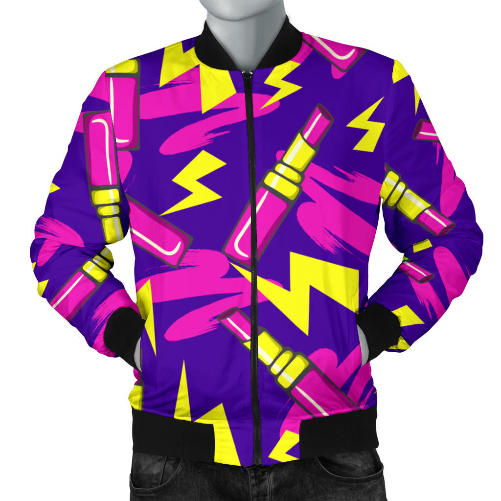 Lipstick Pattern Print Design LT04 Men Bomber Jacket