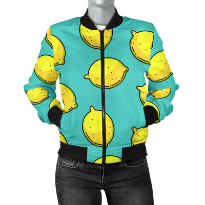 Lemon Pattern Print Design LM04 Women Bomber Jacket