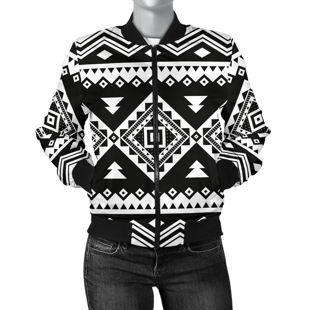 Aztec Pattern Print Design 08 Women's Bomber Jacket