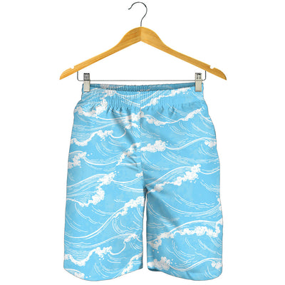 Ocean Wave Pattern Print Design A01 Mens Shorts