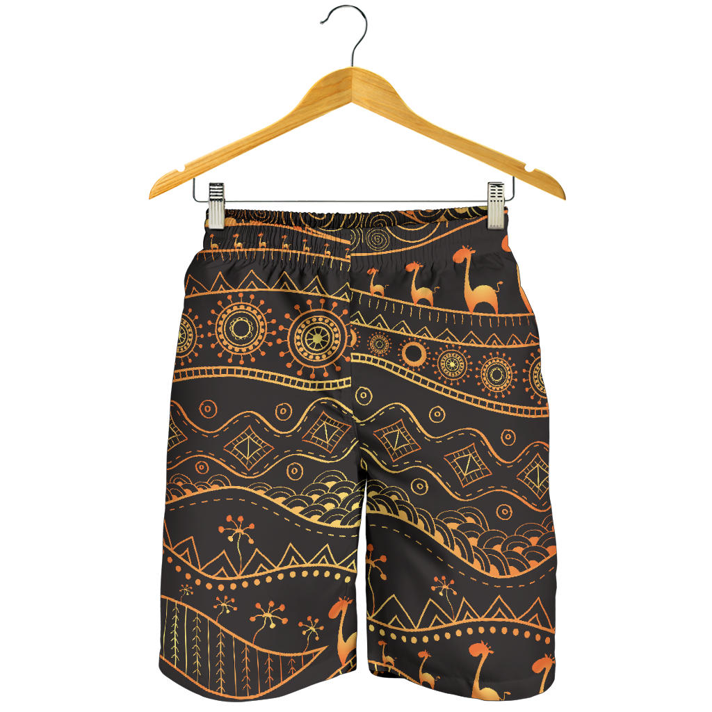 Gold African Design Mens Shorts