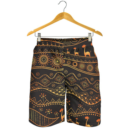 Gold African Design Mens Shorts