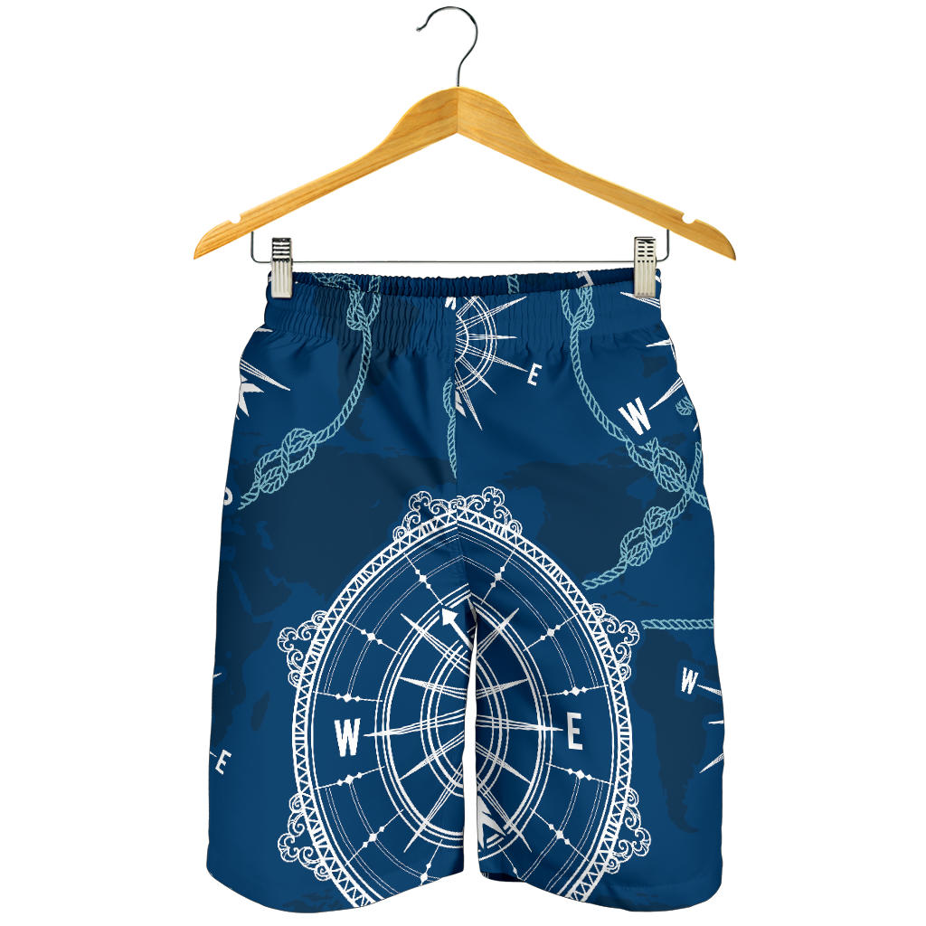 Nautical Compass Print Mens Shorts