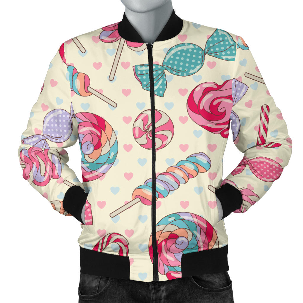 Candy Pattern Print Design CA04 Men Bomber Jacket