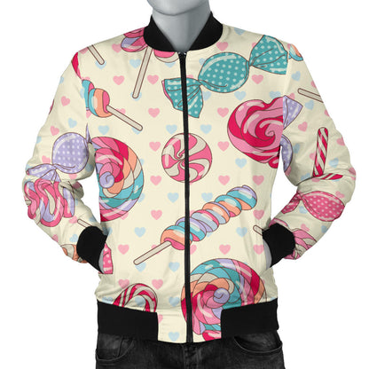 Candy Pattern Print Design CA04 Men Bomber Jacket