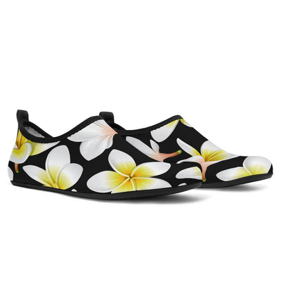 Yellow Plumeria Hawaiian Flowers Aqua Water Shoes