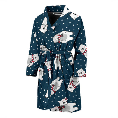 Polar Bear Pattern Print Design PB05 Men Bathrobe