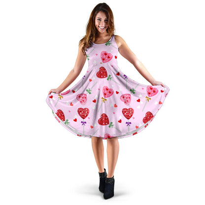 Lollipop Pattern Print Design LL07 Midi Dress