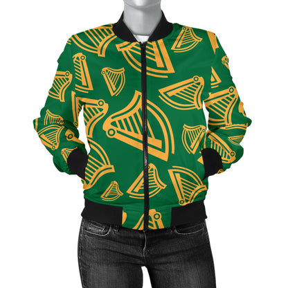 Harp Pattern Print Design 03 Women's Bomber Jacket