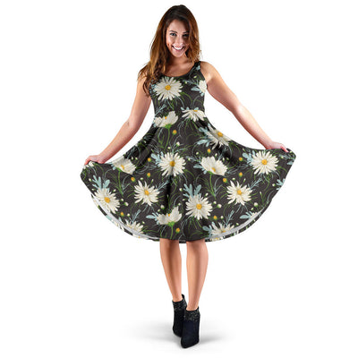 Daisy Pattern Print Design DS08 Midi Dress