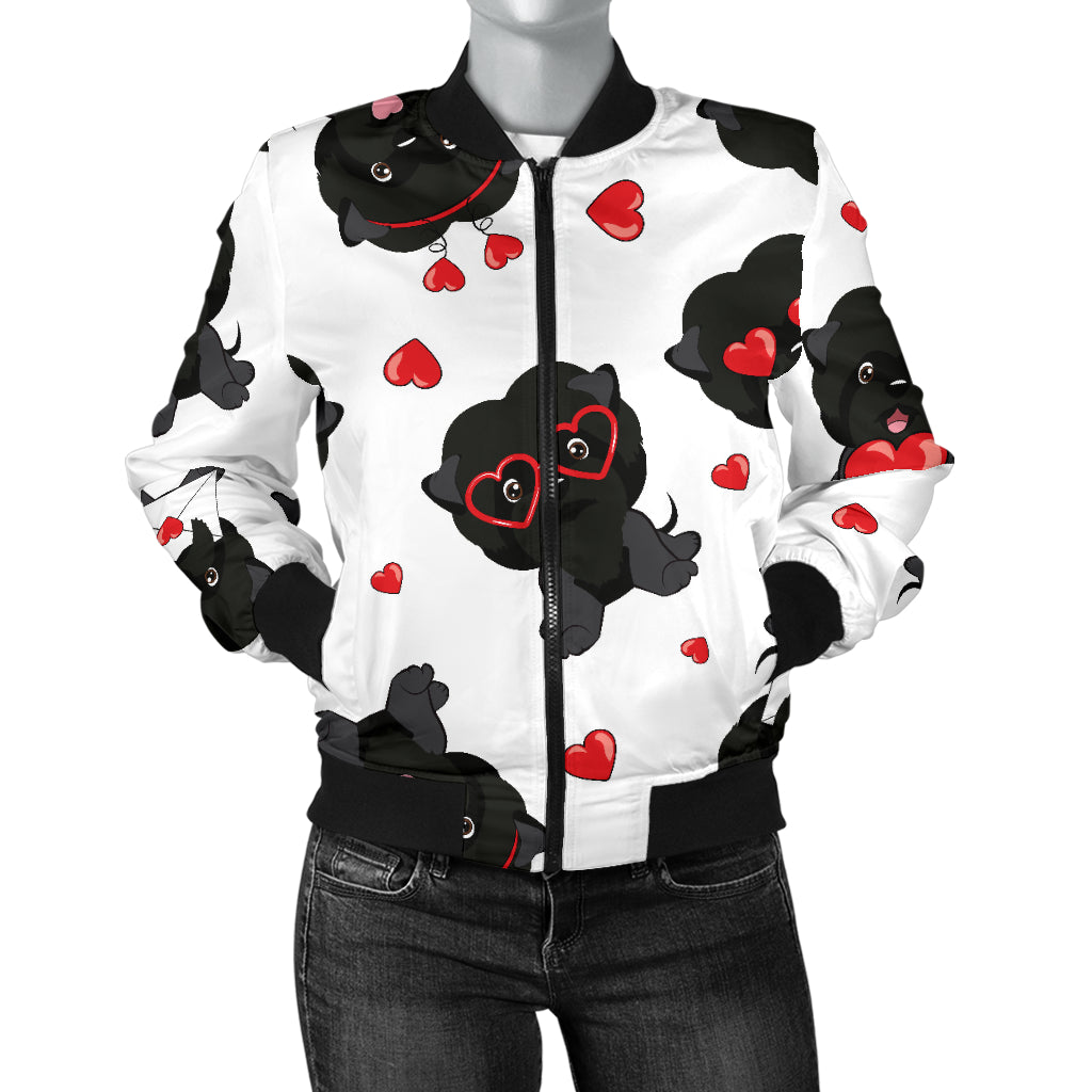 Affenpinscher Pattern Print Design 01 Women's Bomber Jacket