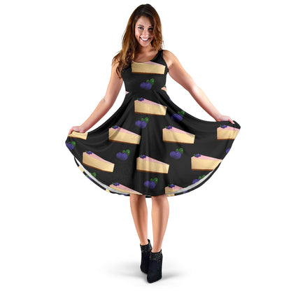 Cheesecake blueberry Pattern Print Design CK01 Midi Dress