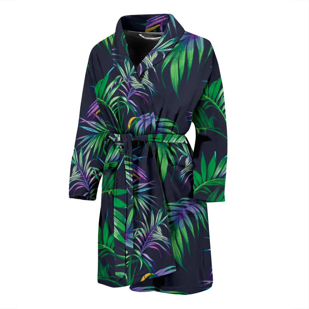 Palm Leaves Pattern Print Design PL04 Men Bathrobe