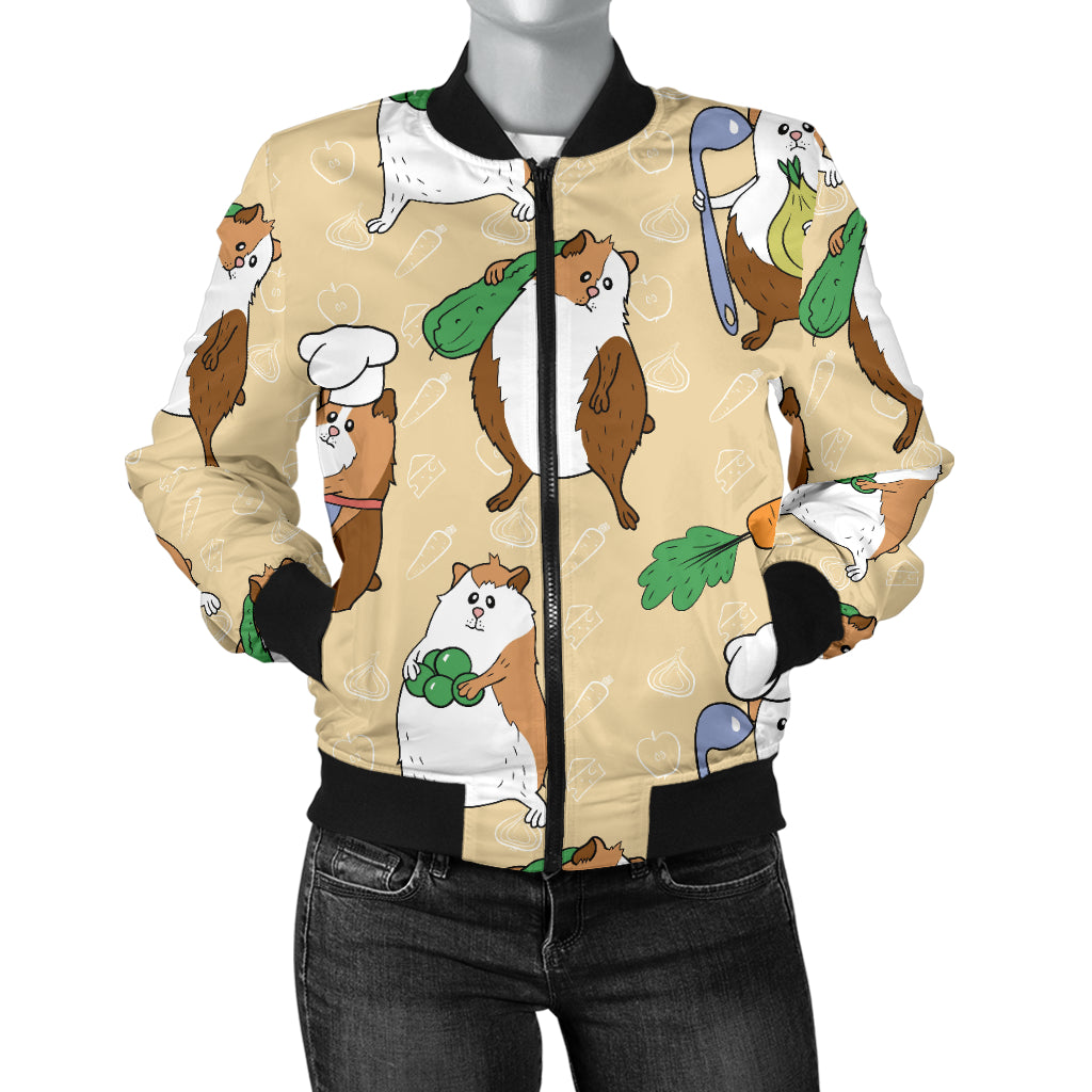 Guinea Pig Pattern Print Design 03 Women's Bomber Jacket