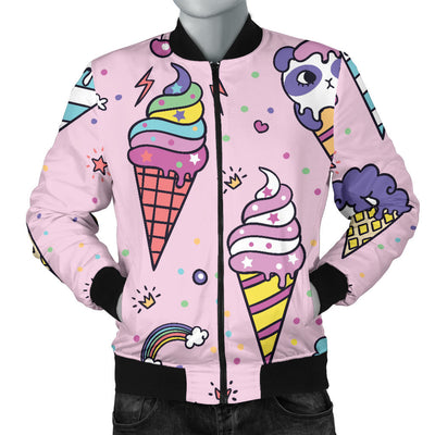Ice Cream Pattern Print Design IC05 Men Bomber Jacket