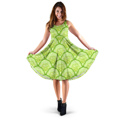 Cucumber Pattern Print Design CC04 Midi Dress