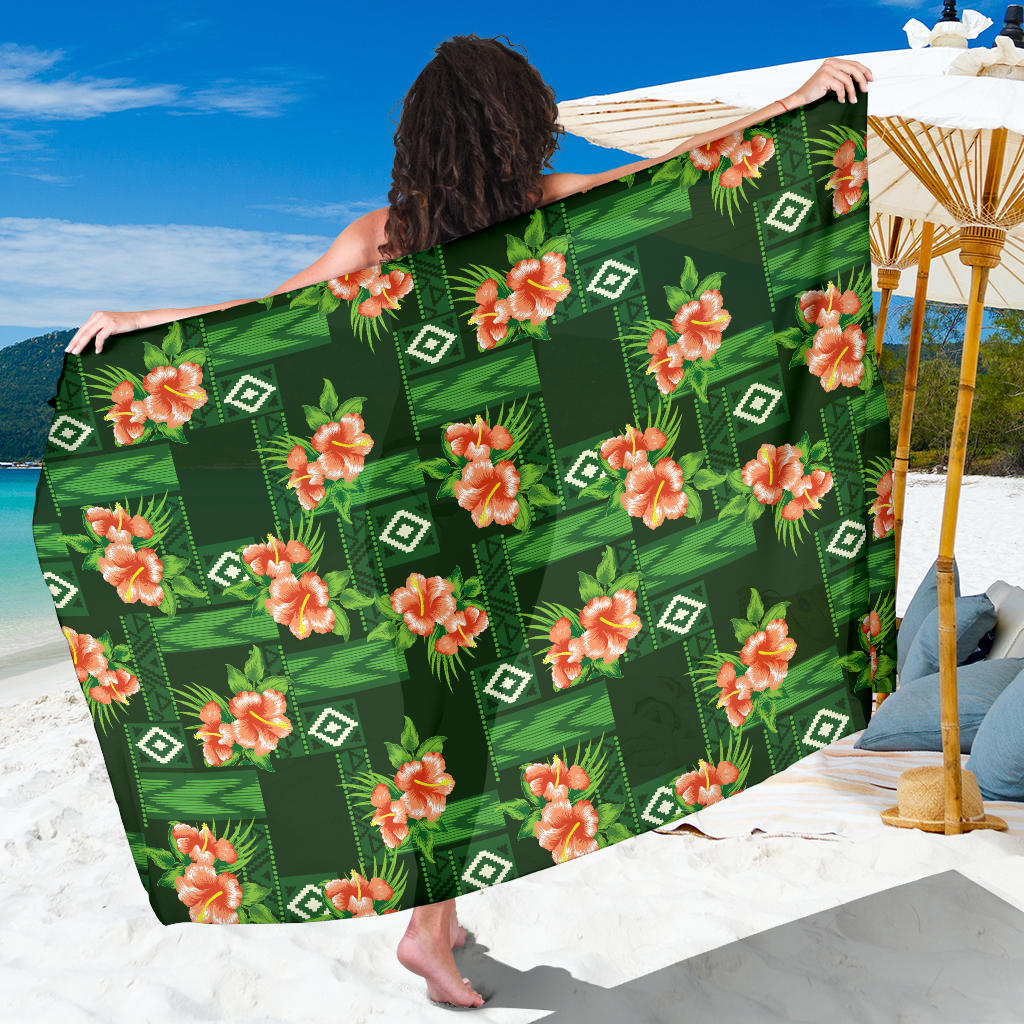 Hibiscus Pattern Print Design HB05 Sarong Pareo Wrap