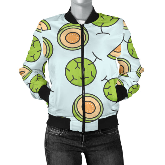 Cantaloupe Pattern Print Design 02 Women's Bomber Jacket