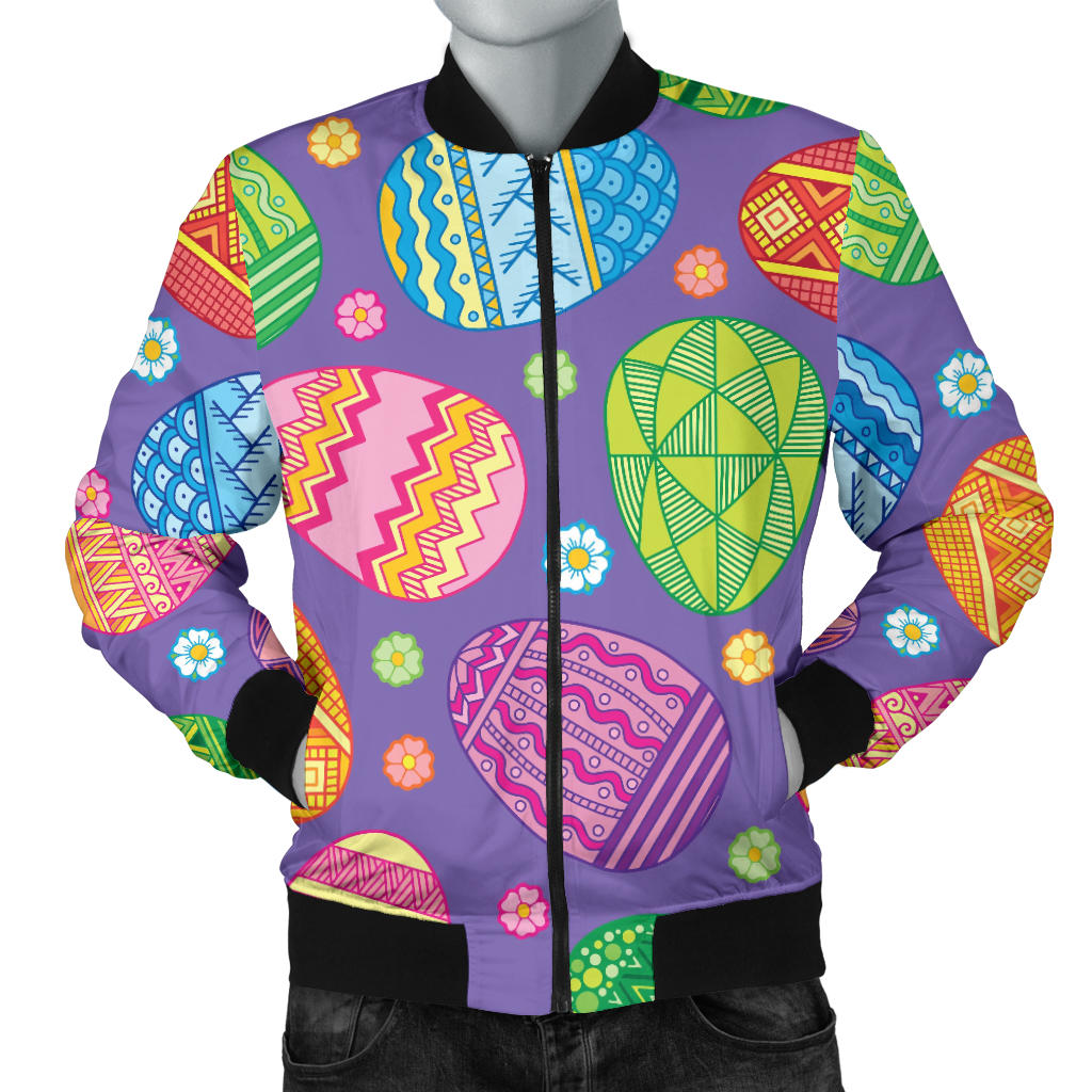 Easter Eggs Pattern Print Design RB010 Men Bomber Jacket