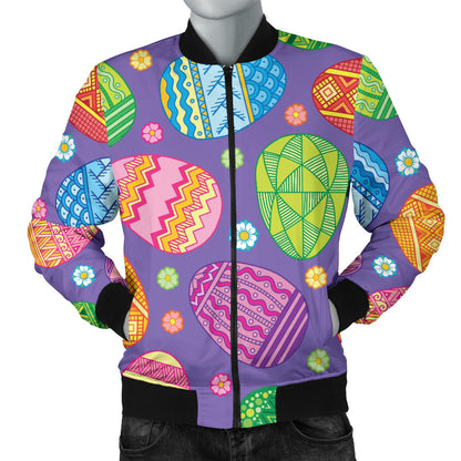 Easter Eggs Pattern Print Design RB010 Men Bomber Jacket