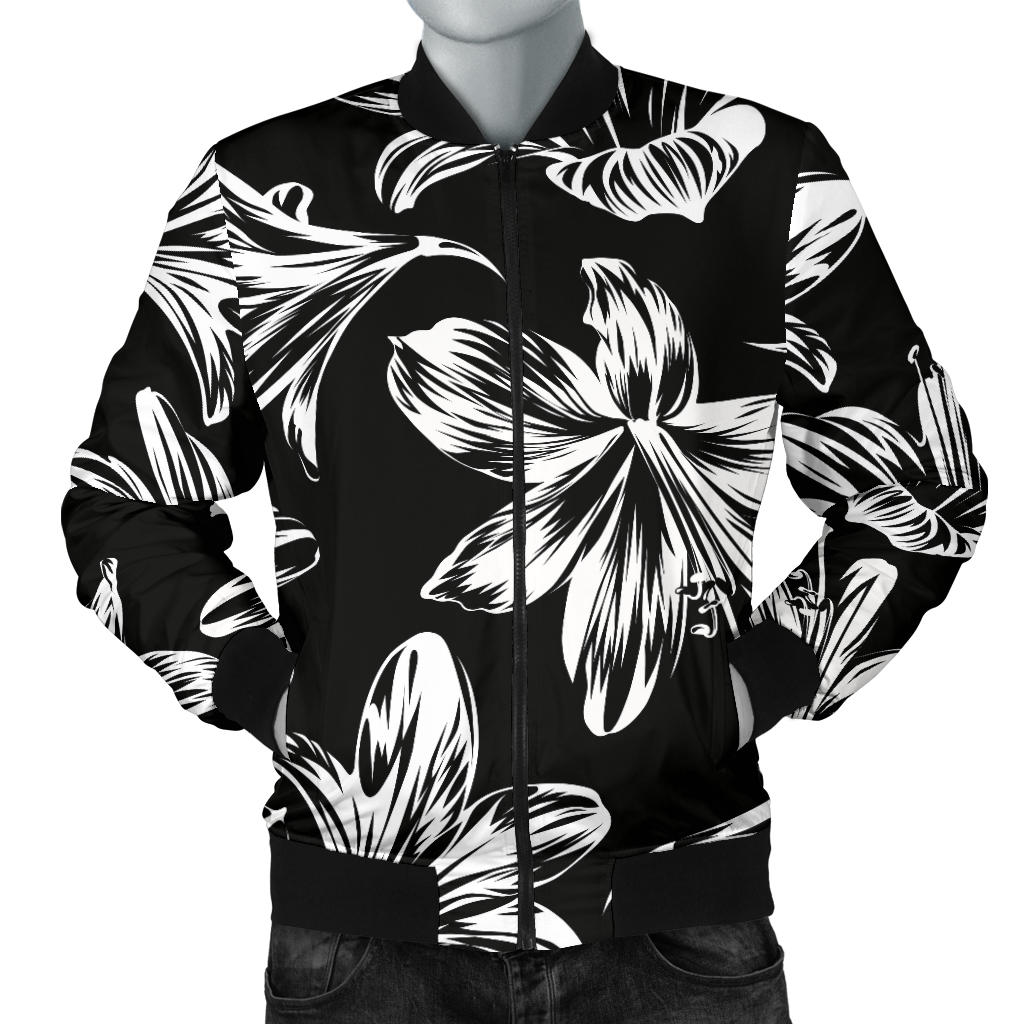 Amaryllis Pattern Print Design AL04 Men Bomber Jacket
