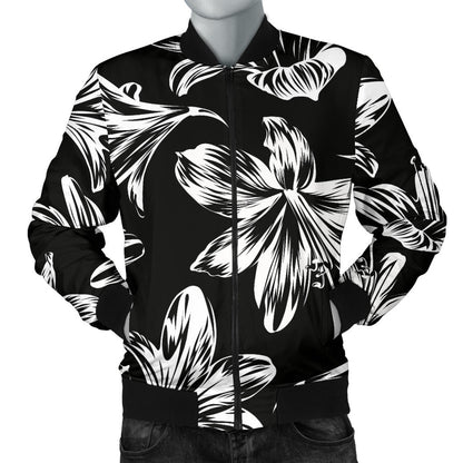Amaryllis Pattern Print Design AL04 Men Bomber Jacket