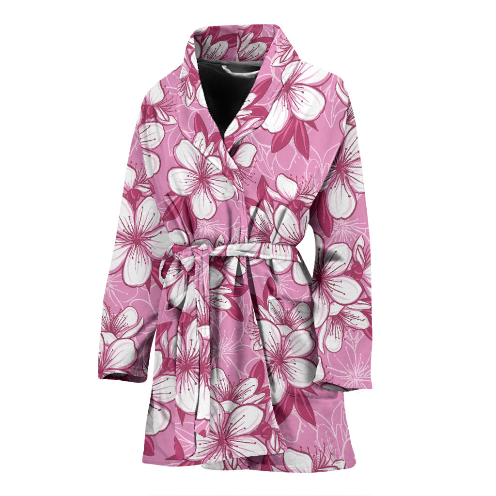 Cherry Blossom Pattern Print Design CB02 Women Bathrobe